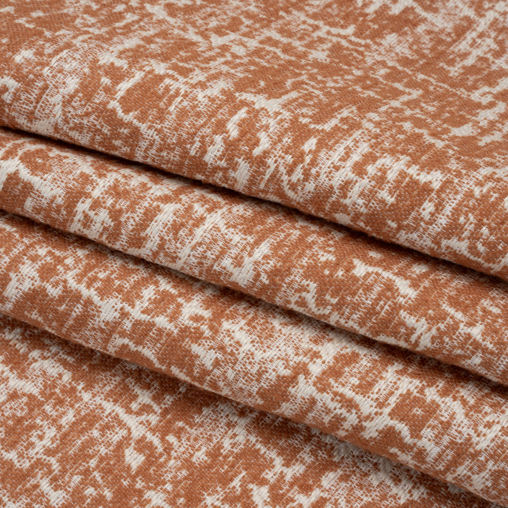 Home Decor Jacquard - Terracotta Abstract Textures - British Imported - Folded