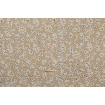 Printed Cotton Canvas - Linen Leafy Sprays and Little Flowers - British Imported
