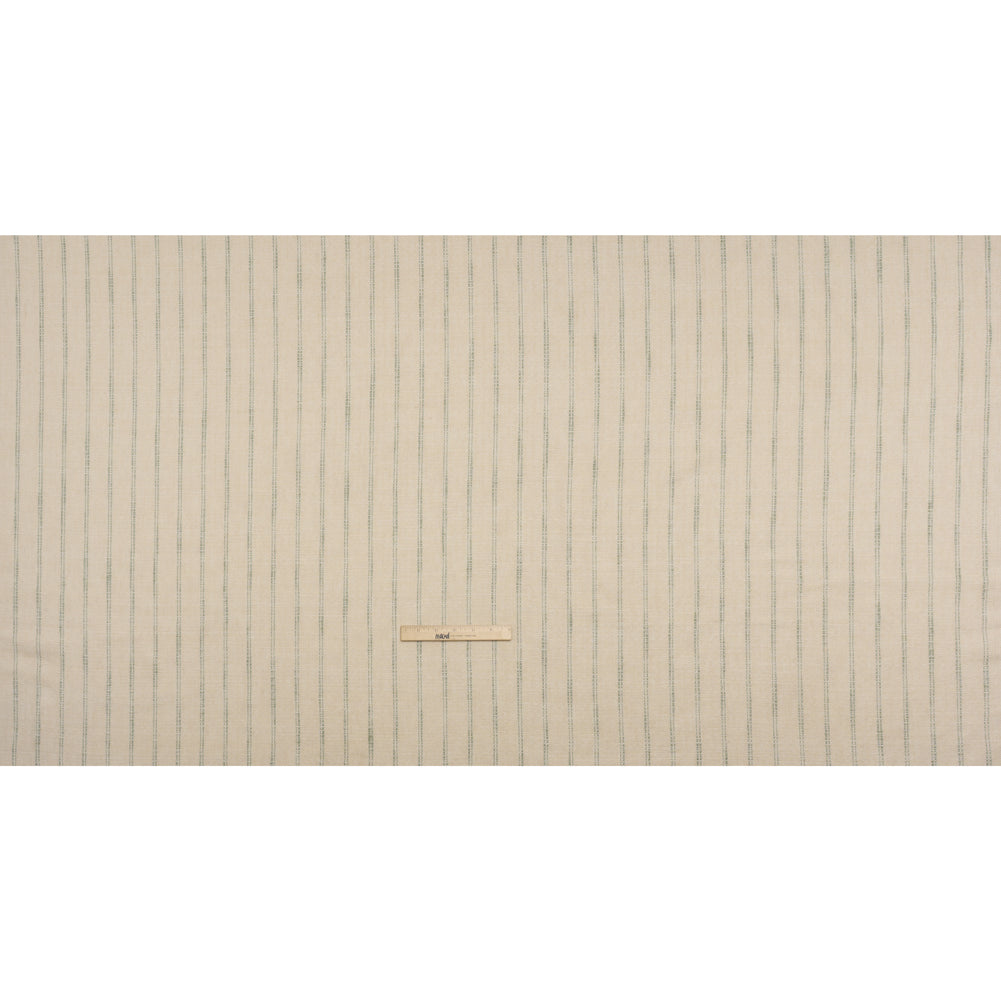 Polyester and Cotton Drapery Twill - Eucalyptus Zig Zags and Textured Stripes - British Imported - Full