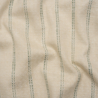 Polyester and Cotton Drapery Twill - Eucalyptus Zig Zags and Textured Stripes - British Imported