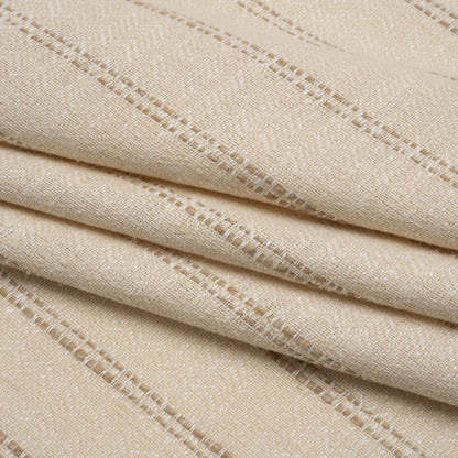 Polyester and Cotton Drapery Twill - Flax Zig Zags and Textured Stripes - British Imported