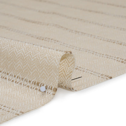 Polyester and Cotton Drapery Twill - Flax Zig Zags and Textured Stripes - British Imported