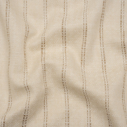 Polyester and Cotton Drapery Twill - Flax Zig Zags and Textured Stripes - British Imported