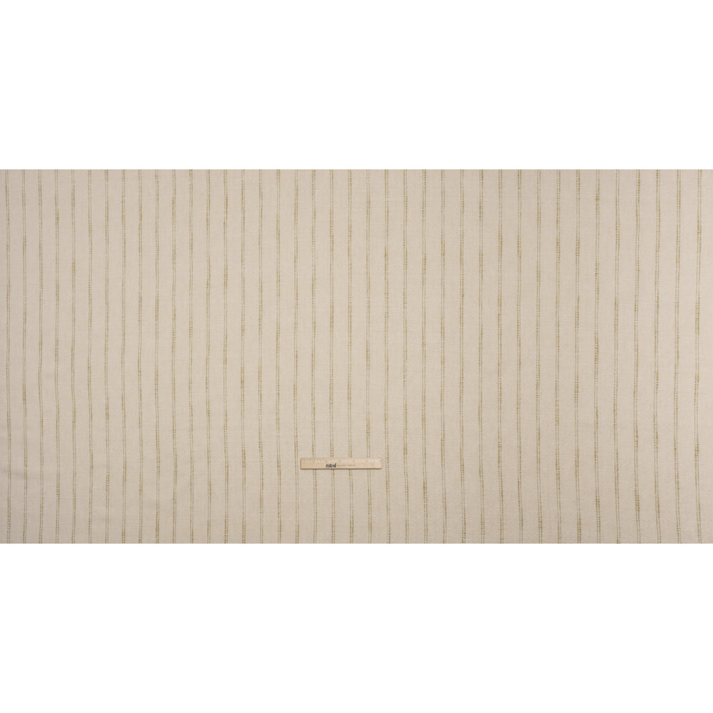Polyester and Cotton Drapery Twill - Maize Zig Zags and Textured Stripes - British Imported