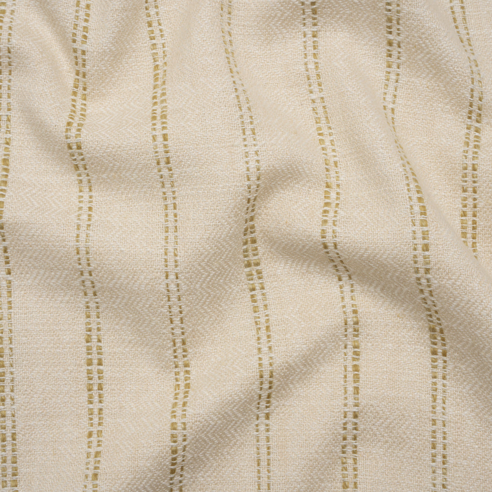 Polyester and Cotton Drapery Twill - Maize Zig Zags and Textured Stripes - British Imported