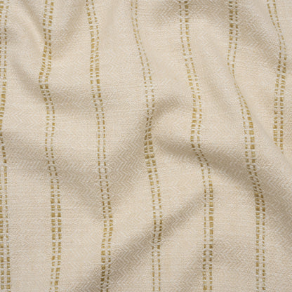Polyester and Cotton Drapery Twill - Maize Zig Zags and Textured Stripes - British Imported