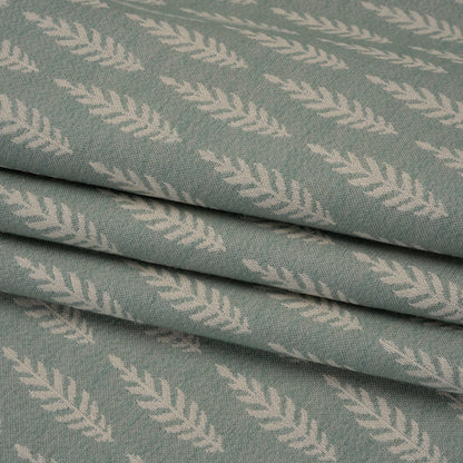 Recycled Polyester and Cotton Jacquard - Eucalyptus Lines of Leaves - British Imported