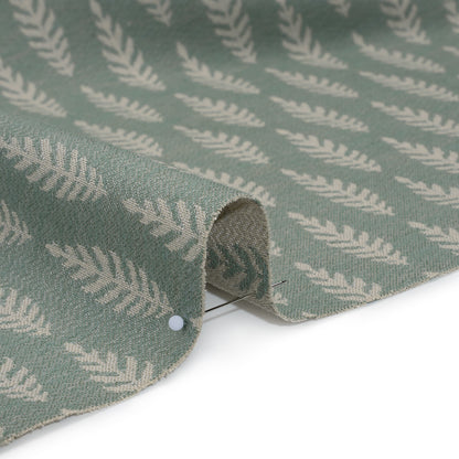 Recycled Polyester and Cotton Jacquard - Eucalyptus Lines of Leaves - British Imported