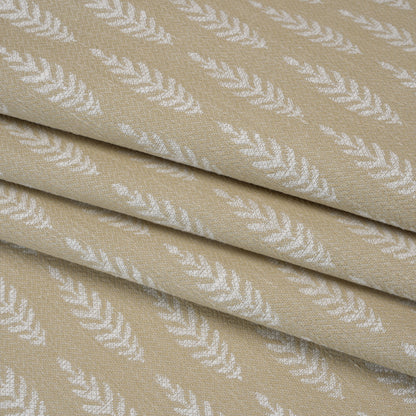 Recycled Polyester and Cotton Jacquard - Flax Lines of Leaves - British Imported