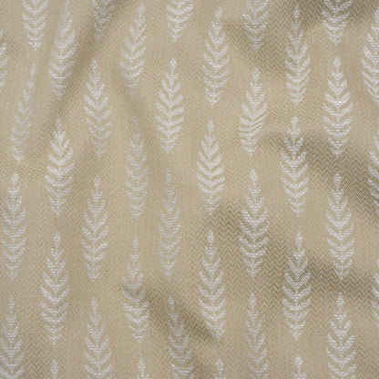 Recycled Polyester and Cotton Jacquard - Flax Lines of Leaves - British Imported