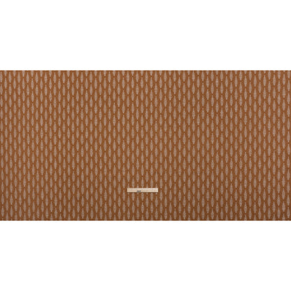 Recycled Polyester and Cotton Jacquard - Ginger Lines of Leaves - British Imported