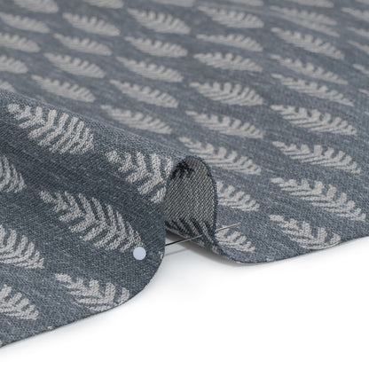 Recycled Polyester and Cotton Jacquard - Ink Lines of Leaves - British Imported