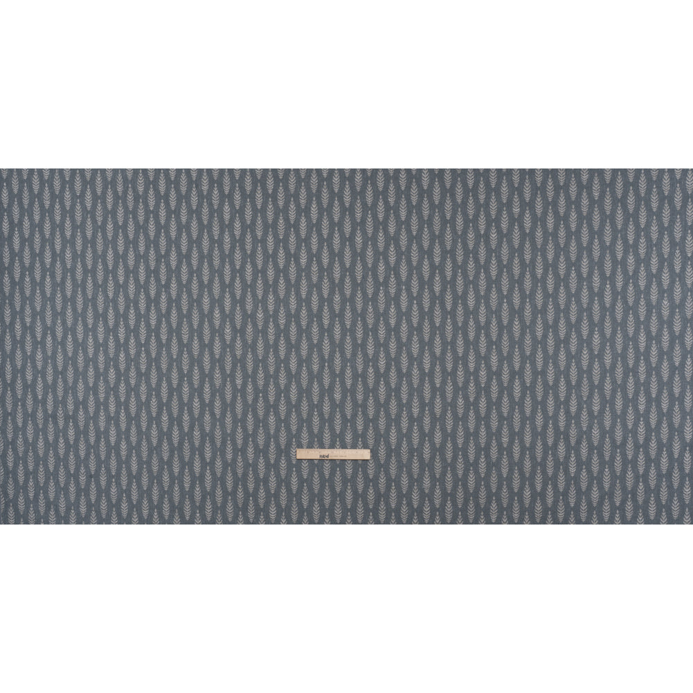 Recycled Polyester and Cotton Jacquard - Ink Lines of Leaves - British Imported - Full