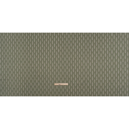 Recycled Polyester and Cotton Jacquard - Moss Lines of Leaves - British Imported