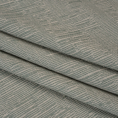 Recycled Polyester and Cotton Drapery Woven - Eucalyptus Striations - British Imported