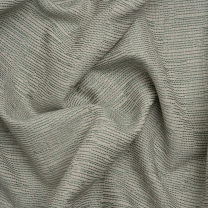 Recycled Polyester and Cotton Drapery Woven - Eucalyptus Striations - British Imported
