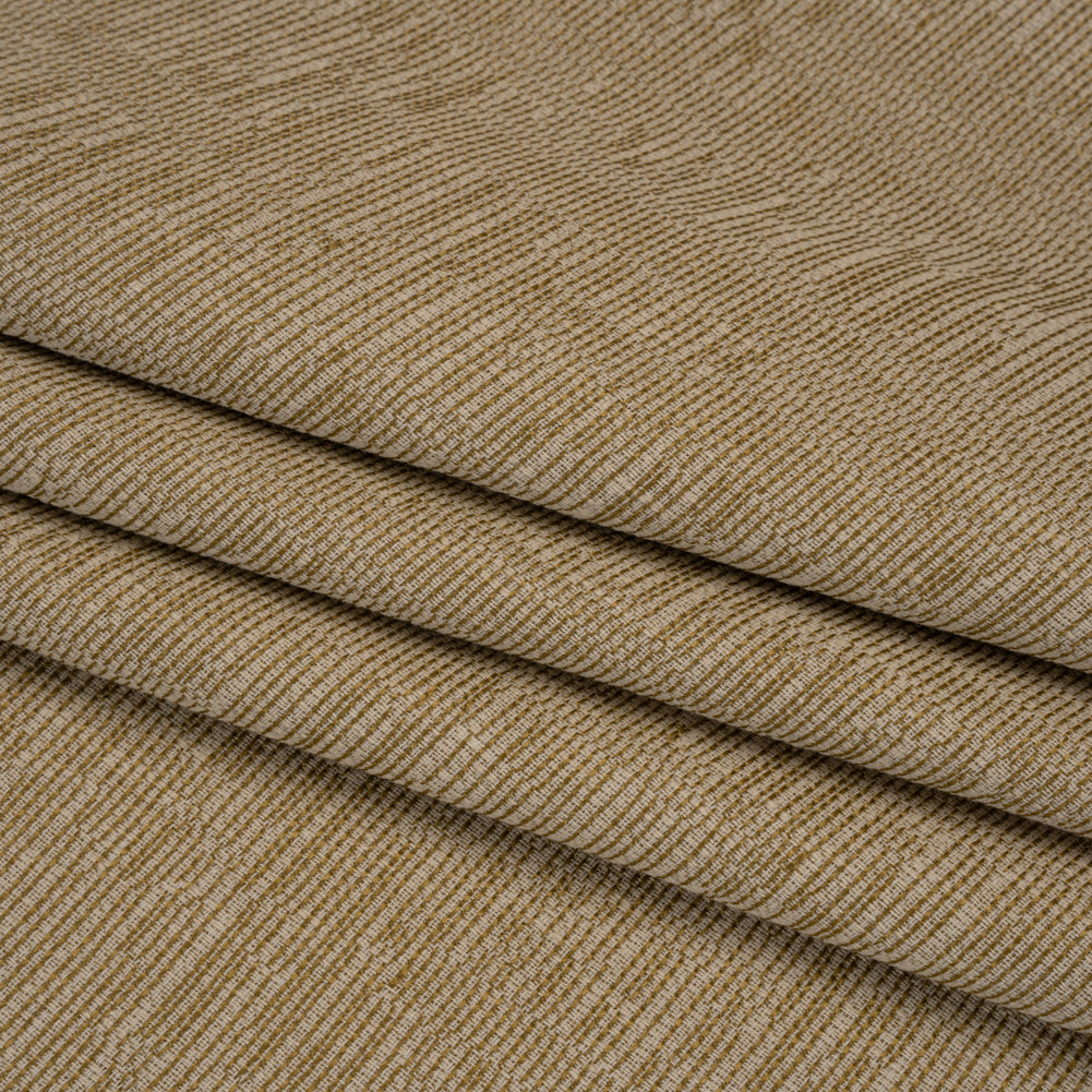 Recycled Polyester and Cotton Drapery Woven - Maize Striations - British Imported - Folded