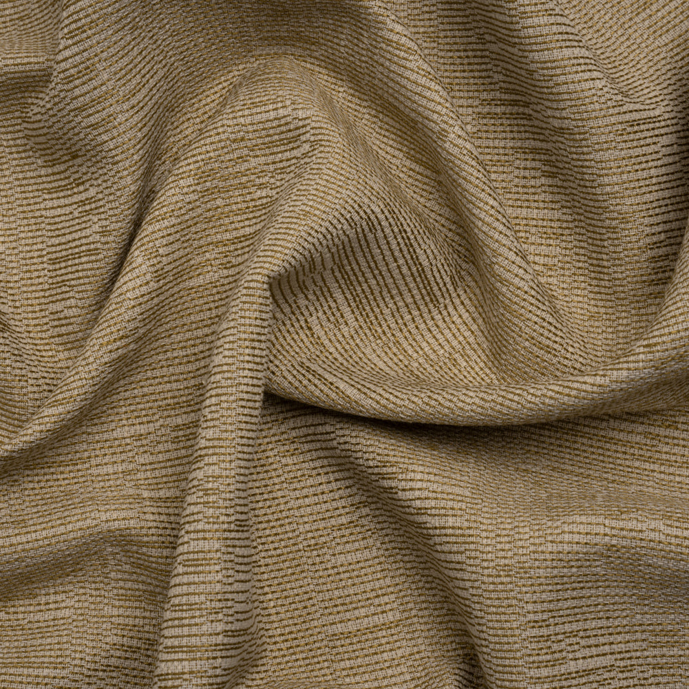 Recycled Polyester and Cotton Drapery Woven - Maize Striations - British Imported