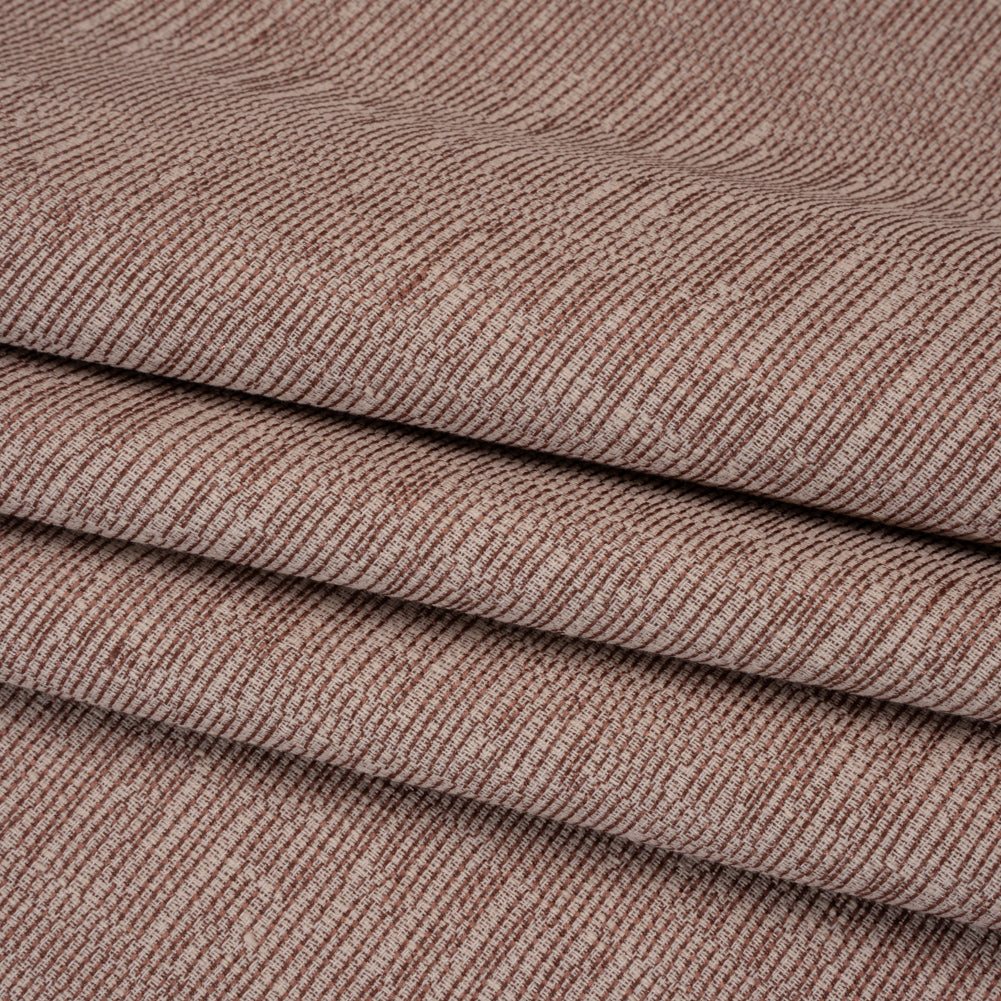 Recycled Polyester and Cotton Drapery Woven - Rosewood Striations - British Imported