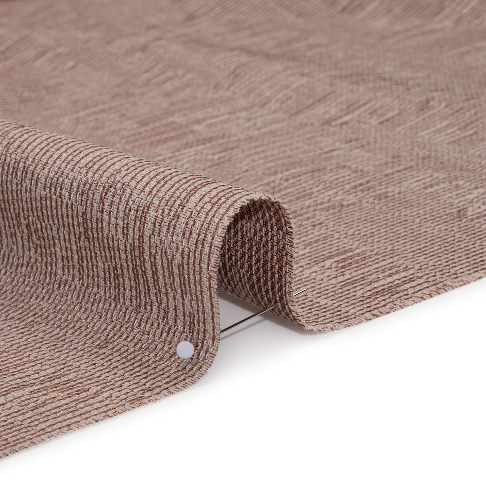Recycled Polyester and Cotton Drapery Woven - Rosewood Striations - British Imported