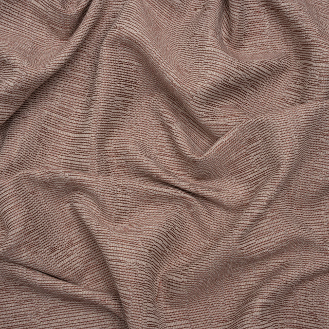 Recycled Polyester and Cotton Drapery Woven - Rosewood Striations - British Imported