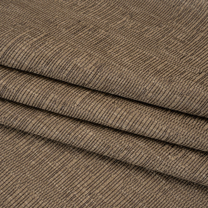 Recycled Polyester and Cotton Drapery Woven - Walnut Striations - British Imported