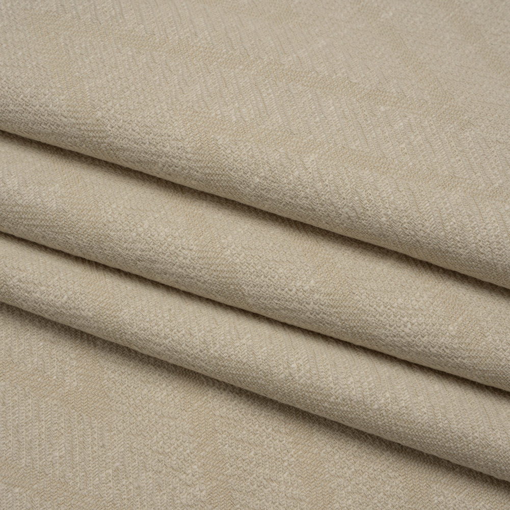 Recycled Polyester and Cotton Drapery Twill Woven - Flax Chevrons - British Imported - Folded