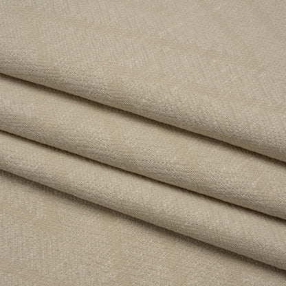 Recycled Polyester and Cotton Drapery Twill Woven - Flax Chevrons - British Imported