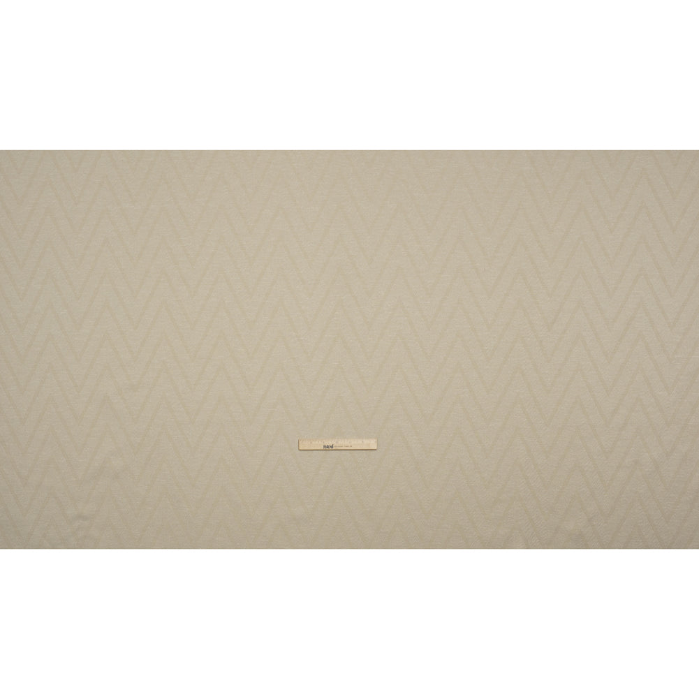 Recycled Polyester and Cotton Drapery Twill Woven - Flax Chevrons - British Imported - Full