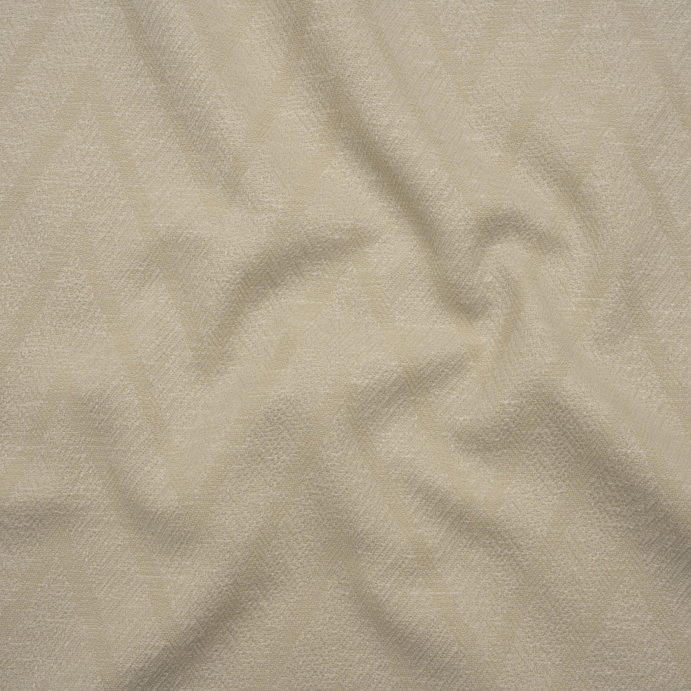 Recycled Polyester and Cotton Drapery Twill Woven - Flax Chevrons - British Imported
