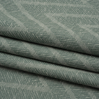 Recycled Polyester and Cotton Drapery Twill Woven - Kingfisher Chevrons - British Imported