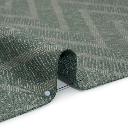 Recycled Polyester and Cotton Drapery Twill Woven - Kingfisher Chevrons - British Imported