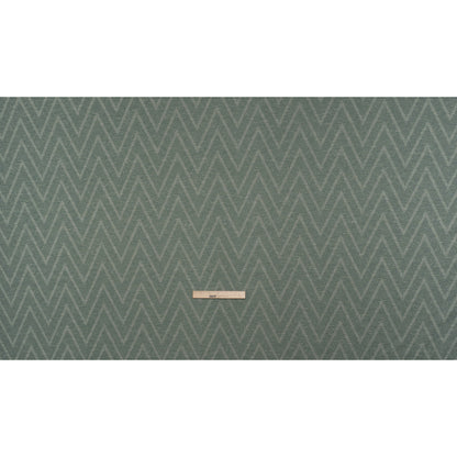 Recycled Polyester and Cotton Drapery Twill Woven - Kingfisher Chevrons - British Imported