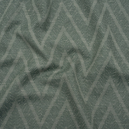 Recycled Polyester and Cotton Drapery Twill Woven - Kingfisher Chevrons - British Imported