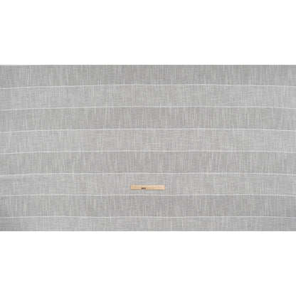 Textured Open Weave Double Wide Drapery Sheers Fabric - Oyster Tactile Stripes - British Imported