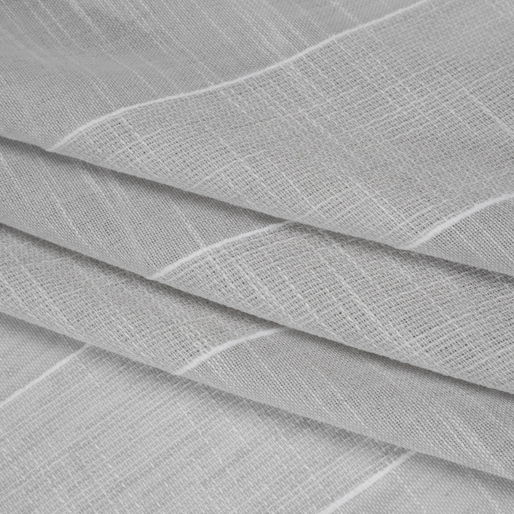 Textured Open Weave Double Wide Drapery Sheers Fabric - Pebble Tactile Stripes - British Imported - Folded