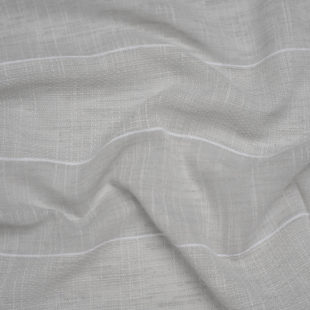 Textured Open Weave Double Wide Drapery Sheers Fabric - Pebble Tactile Stripes - British Imported