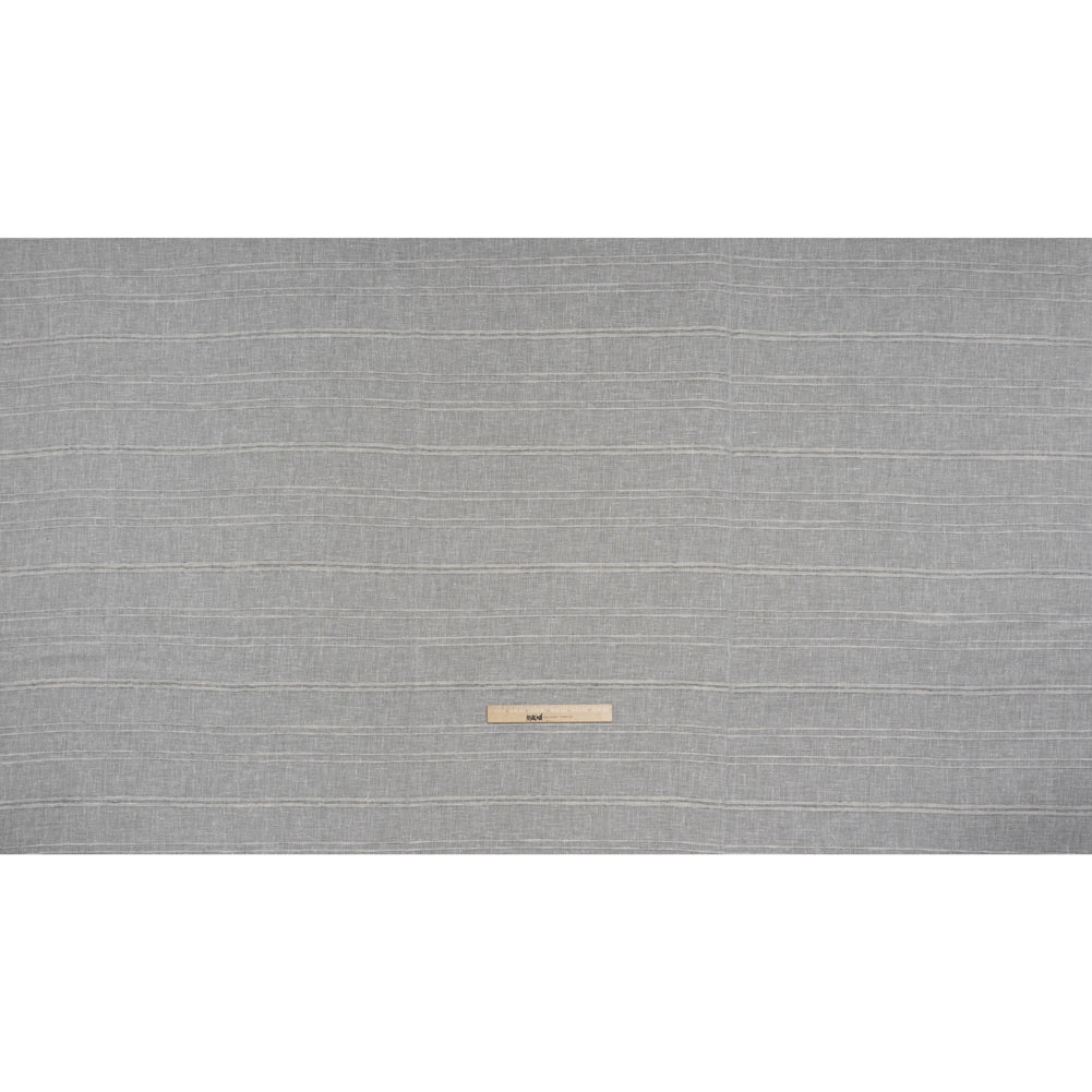 Slubbed Double Wide Drapery Sheers Fabric - Pebble Ribbed Stripes - British Imported - Full