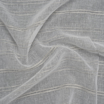 Slubbed Double Wide Drapery Sheers Fabric - Pebble Ribbed Stripes - British Imported