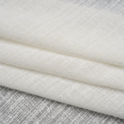 Slubbed Double Wide Drapery Sheers Woven Fabric - Chalk - British Imported