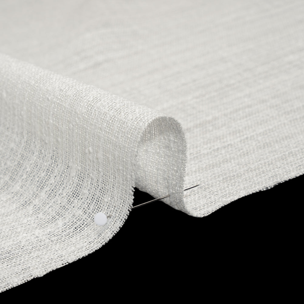Slubbed Double Wide Drapery Sheers Woven Fabric - Chalk - British Imported