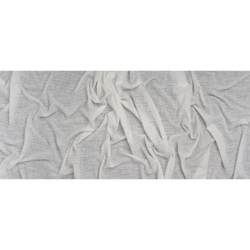 Slubbed Double Wide Drapery Sheers Woven Fabric - Chalk - British Imported