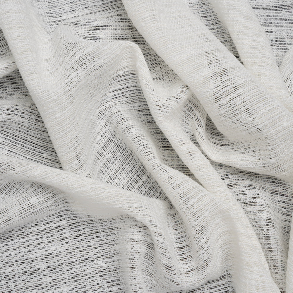 Slubbed Double Wide Drapery Sheers Woven Fabric - Chalk - British Imported