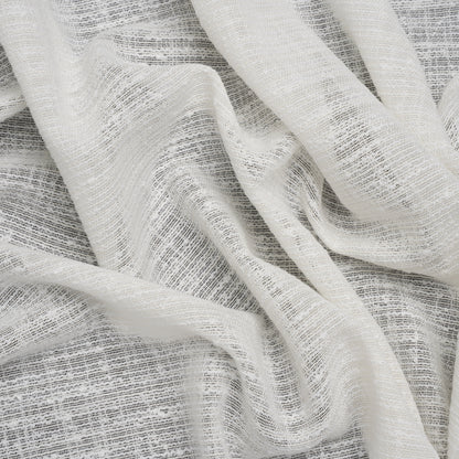 Slubbed Double Wide Drapery Sheers Woven Fabric - Chalk - British Imported