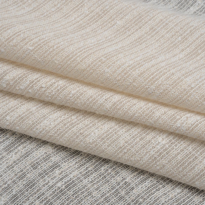 Slubbed Double Wide Drapery Sheers Woven Fabric - Ecru - British Imported