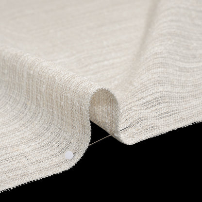 Slubbed Double Wide Drapery Sheers Woven Fabric - Ecru - British Imported