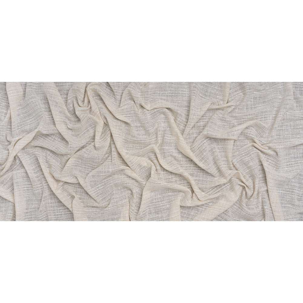 Slubbed Double Wide Drapery Sheers Woven Fabric - Ecru - British Imported - Full