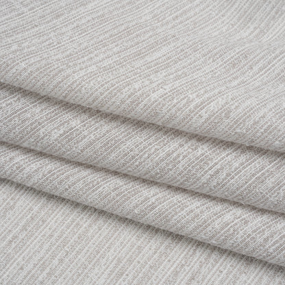 Slubbed Double Wide Drapery Sheers Woven Fabric - Pebble - British Imported Folded