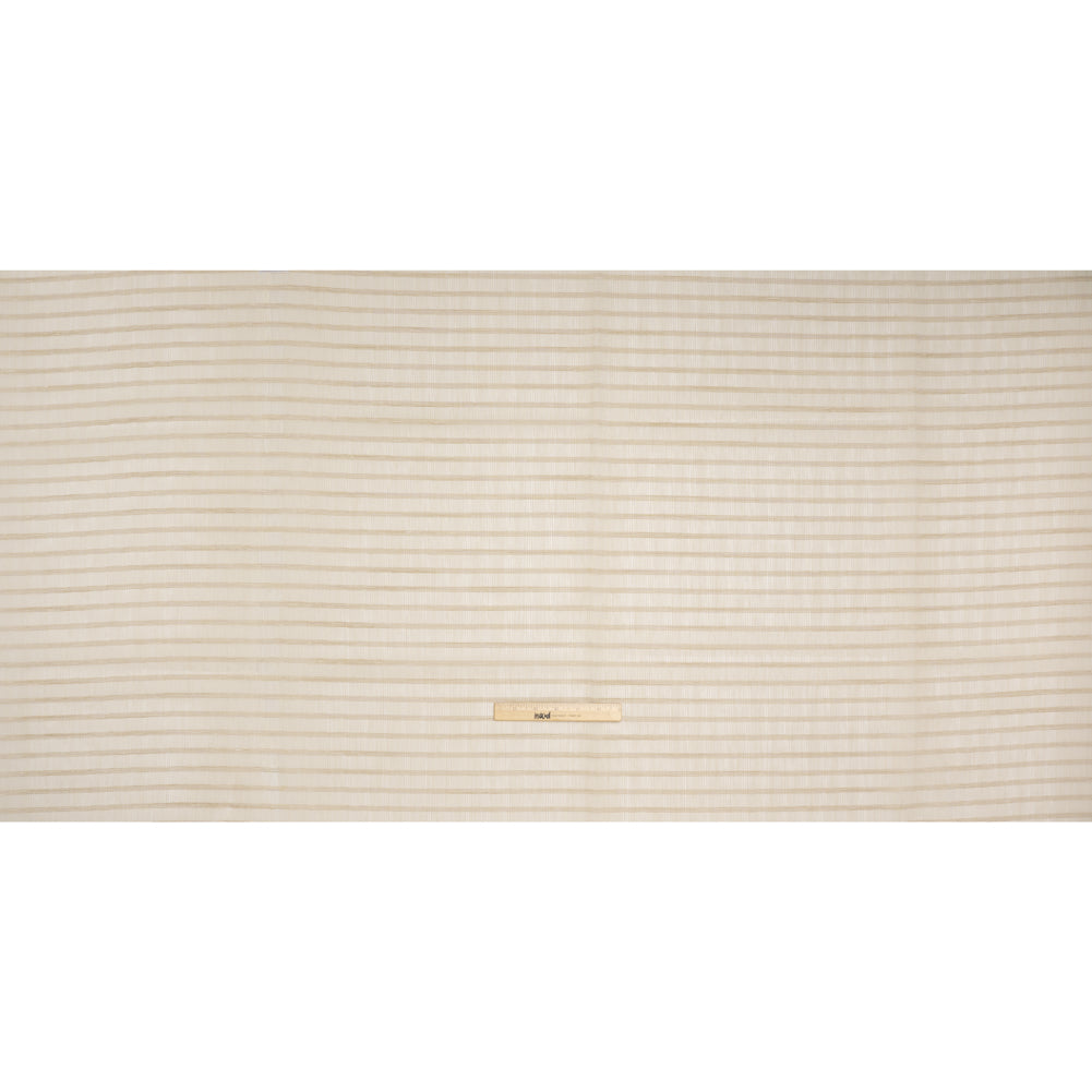 Double Wide Drapery Sheers Woven Fabric - Parchment Textured Checks - British Imported - Full