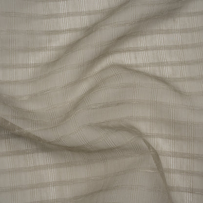Double Wide Drapery Sheers Woven Fabric - Smoke Textured Checks - British Imported